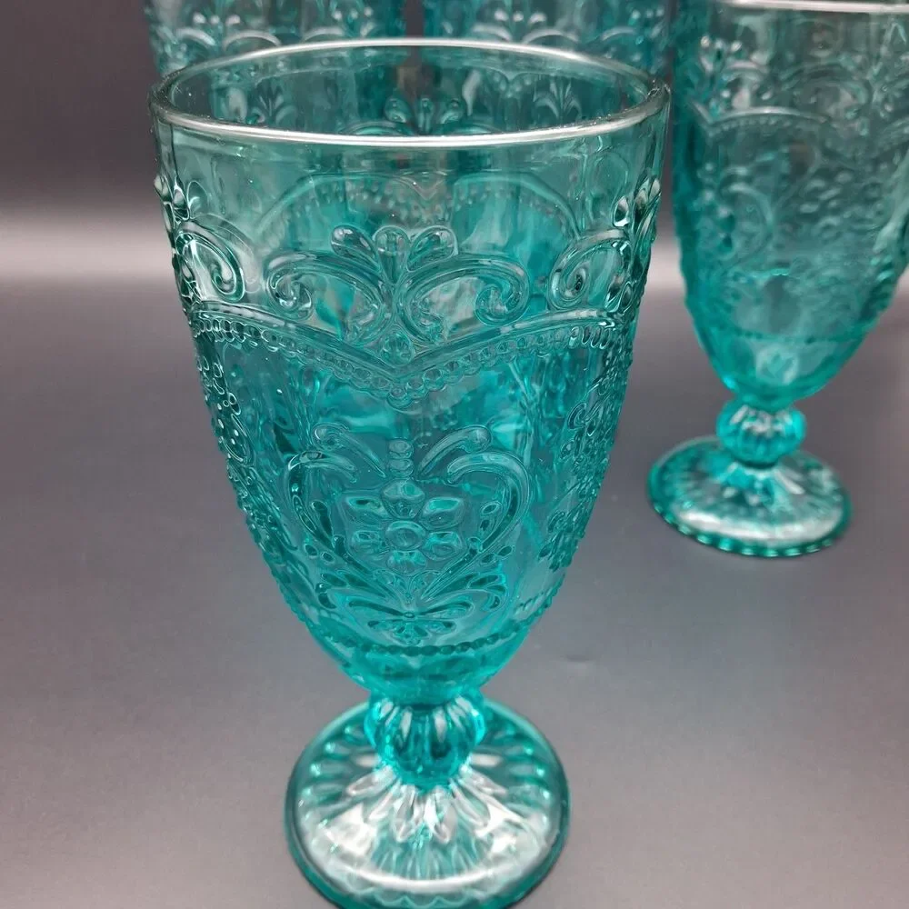 The Pioneer Woman Amelia 14.7 ounce Glass Set of 4 Teal Green